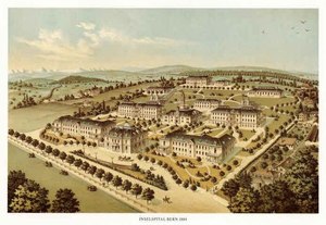 L'ospedale "Inselspital" di Berna, 1884. Fonte: Staatsarchiv des Kantons Bern, Insel II 1471.