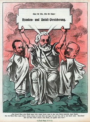 Caricatura di Forrer nelle sembianze di Mosé.