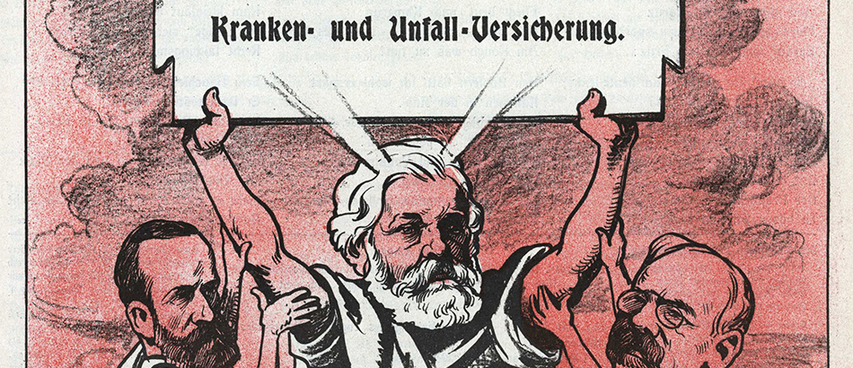 Caricatura di Forrer nelle sembianze di Mosé, Nebelspalter, 3 febbraio 1912. Utilizzo autorizzato dall’editore Nebelspaler, Horn.