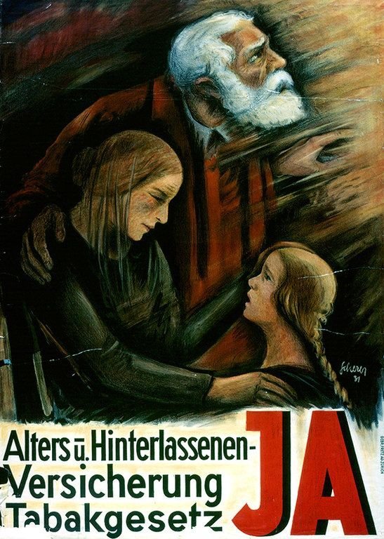 Manifesto di Carl Scherrer per la votazione popolare del 6 dicembre 1931. Archivio sociale svizzero, Zurigo.