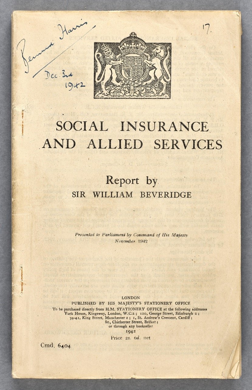 Assicurazione sociale e servizi correlati (rapporto Beveridge), 1942, Archivi parlamentari, BBK/D/495.