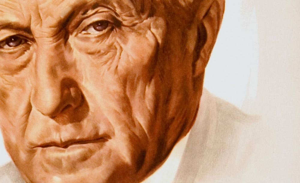 Wahlkampfplakat von 1957 mit dem deutschen Bundeskanzler Adenauer.