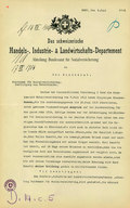 Domanda del Dipartimento federale del commercio, dell’industria et dell’agricultura riguardo alle ore supplementari realizzate all’Ufficio fédérale delle assicurazioni sociali, 9 luglio 1914. Archivio federale svizzero, Berna.