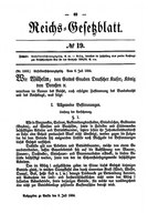 Gazzetta ufficiale dell’Impero tedesco, Reichsgesetzesblatt, 1884. Internet.